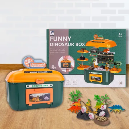 Park Dinozaurów Box - Zestaw stolik z dinozaurami 36el.