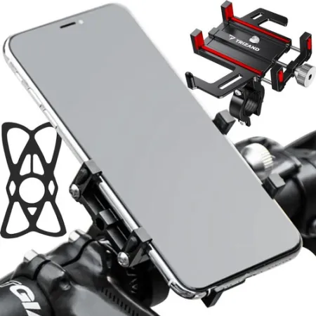 UCHWYT ROWEROWY ZACISKOWY NA TELEFON MONTOWANY NA KIEROWNICĘ ROWERU METAL