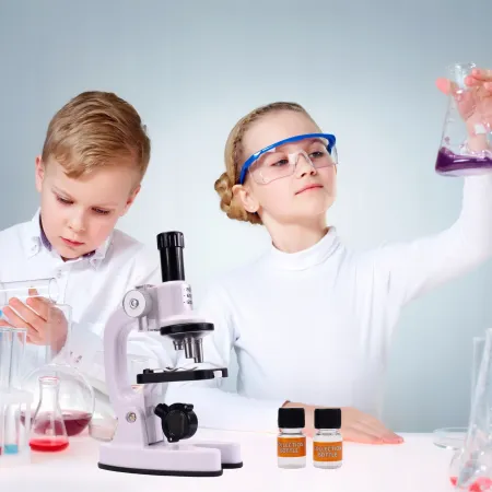 MIKROSKOP EDUKACYJNY LED 1200x DLA DZIECI ZESTAW NAUKOWY STEM