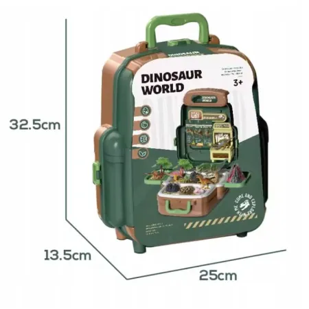 DUŻY ZESTAW DINOZAURÓW Z PLECAKIEM - FIGURKI, WULKAN, GNIAZDO I AKCESORIA