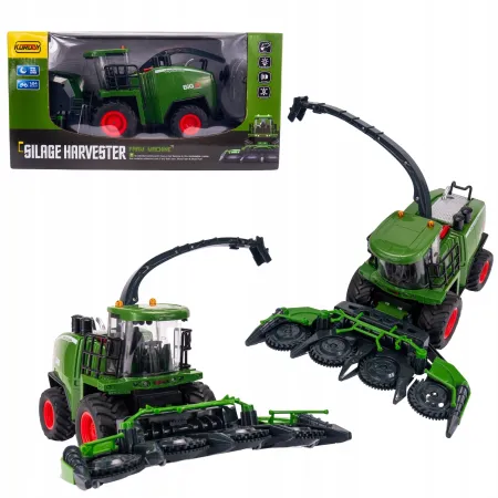 Duży Kombajn RC Zdalnie Sterowany dla Dzieci 1:24 | Efekt Dymu, Światła LED i Pilot | Ruchome Elementy, Realistyczna Zabawa Rolnicza | Traktor Maszyna